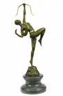 BRONZE SCULPTURE ART DECO NUDE DIANA HUNTRESS FIGURE FIGURINE MYTHICAL SCULPTURE