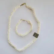 Multi-strand Rice Freshwater Pearl Set With Fish Hook Clasp,