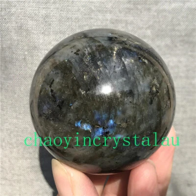 380g Natural labradorite ball quartz crystal sphere 63mm reiki healing XQ1253