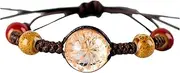 [YANYUESHOP] Bracelet Epoxy Woven Fresh Bracelet Flower Flower Hand Rope Bracelet Dried Hand Bracelets Boxed Bracelet Sets for Bracelet/Anklet Cinnabar (Color : F, Size : One Size)