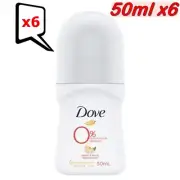 Deodorants Dove Roll-on Zero Percent Aluminum Salt Peach & Lemon Verbena 50ml x6