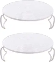 Augro 2pcs Microwave Plate Stacker Grill Rack Microwave Tray Plastic Baking Oven Tray Microwave Rack for Bacon Frozen Snacks Cooking Supplies