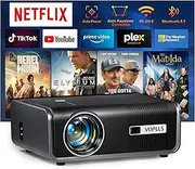 Smart Projector 4K Netflix Official & Dolby Audio: 20000L Auto Focus/6D Keystone Correction Projector Full HD 1080P, VOPLLS WiFi6 Bluetooth Supports 4K Video Projector Home Cinema/Outdoor for PS5