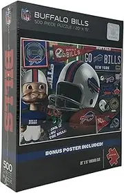 YouTheFan NFL Buffalo Bills Retro Series 500pc Puzzle with Bonus Poster, Team Colors, 15" x 20"