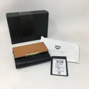 MCM Milano Three-Fold Wallet, Women's Size 3.5" x 4.7" x 1.0" - Black