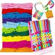 600 PCS Loom Loops Potholder Kit Weaving Loom Kit Potholder Loom Loops Weaving Crafts for Kids & Adults Potholder Loops Crafts for Home Classroom Autumn Fall DIY Gift Supplies Make 16 Potholders