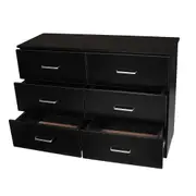 Redfern 6 Drawer Chest Spacious and Functional Lowboy Storage for Bedroom Design Black