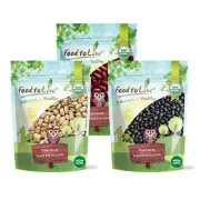 Organic 15 lbs Dry Beans Bundle of Dark Red Kidney Beans, Pinto and Black Beans