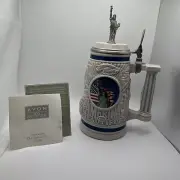 Vintage 1998 America The Beautiful Twin Towers Statue of Liberty Lidded Stein
