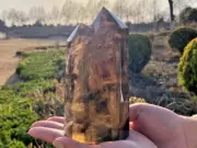 2.22LB Natural Smokey quratz Crystal Obelisk Tower Crystal Wand Point