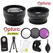 TELEPHOTO ZOOM LENS + HD FISHEYE LENS + FILTERS +REMOTE FOR NIKON D5600 5300