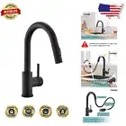 Easy Install Matte Black Kitchen Faucet with Pull Down Sprayer for Modern Homes