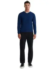 [Oxford] Basic V-Neck Pure Wool Pullover in Navy