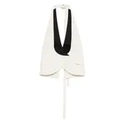 [Christopher Esber] Christopher Esber Halterneck Contrast-panel Vest 6 UK WHITE/BLACK