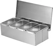 Stainless Steel Seasoning Box, 4 Compartment Trays Box, Large Capacity Storage Seasoning Case, Versatile and Practical Storage Seasoning Box for Kitchen, Camping