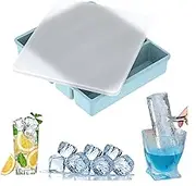 Ai-OUMLEEF Ice Cube Tray, Silicone Freezing Container Sticks with Lid, Silicone Mold, Water Bottle Ice Trays,Silicone Ice Trays,Reusable Long Ice Trays Make Slow-Melting Ice(Blue)