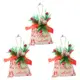 [特價]摩達客-聖誕裝飾小布包禮物袋吊飾三入組-米色系