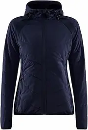 [Craft] Women's Adv Explore Hybrid Transition Jacket, Lightweight, Padded Wind Jacket with Jersey Inserts, Adjustable Hood Jacket