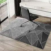 Anyuainiya Office Chair Mat for Carpet/Hardwood Floors, 120x100CM Anti-Slip Desk Chair Mat, Highly Quality Computer Chair Mat for Rolling Chair, Multi-Purpose Floor Protector for Home Office-Black