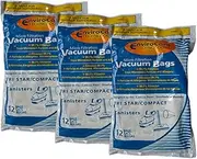 36 TriStar Compact Patriot Allergy Vacuum Bags, Miracle Mate,Airstorm, Patriot, MG1, MG2, Tristar EXL, Dust Care Pullman-Holt Back Pack Vacuum Cleaners