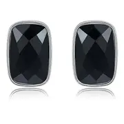 Emerald-Cut Bezel Stud Earrings Embellished With SWAROVSKI® Crystals