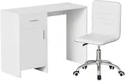 [Artiss] Computer Desk Office Chair Set PU Leather Home Study Table 100cm White