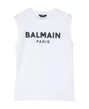 sleeveless cotton top 10Y White