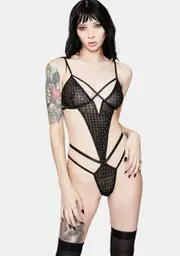 [Roma] Mine All Mine Sheer Rhinestone Teddy