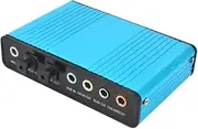 Lyaciomn USB 6 Channel 5.1/7.1 Surround External Sound Card PC Laptop Desktop Tablet Audio Optical Adapter Card Easy Install (Blue)