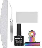 Sluffs Nail File Nail Art Non‑Woven Silk Fiberglass Extension Gel with Tweezers and Shaped Clip Nail Fiberglass Set,Manicure Kit