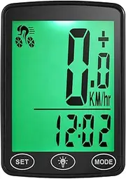 Waterproof Bike Computer with LED Backlight Bicycle Speedometer Calorie Counter and Temperature Display