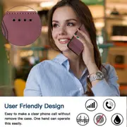 Closure Case with Flip Wallet Stand Function Cover for iPhone 15 Plus - Red