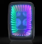 6-Can Mini Retro LED Light Up Beverage Cooler, Portable Compact Fridge
