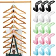 100 Pcs Clothes Hanger Connector Hooks Hanger Extender Clips for Clothes Closet