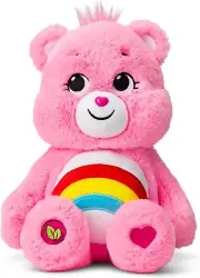 14" Cheer Bear Plushie-Medium - Pink Plushie for Ages 4+ – Super Soft and Cuddly