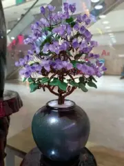 Amethyst Quartz Crystal Bonsai Tree Energy Tree Gemstone tree of Life home decor