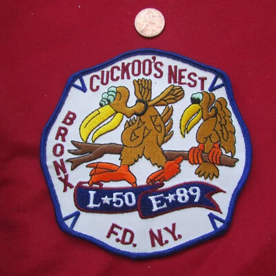 Iron or Sew on Patch Fire Department New York Bronx Cuckoo's Nest L50 E89