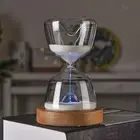 Glass Sand Timer Clock Night Light 12 Color Changing Hourglass Office Lamp