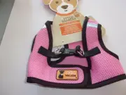 PINK Blk Mesh Body Harness M Vest Pet Dog Walker new step-in Medium
