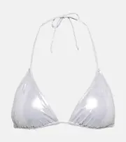 [Reina Olga] Reina Olga Love Triangle lamé bikini top AU 10 silver