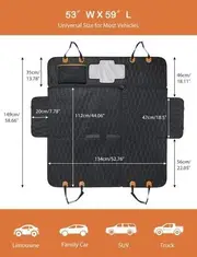 Convertible 4-in-1 Dog Car Seat Cover with Mesh Window, Scratchproof Hammock, and Seat Belts for Cars, Trucks, and SUVs