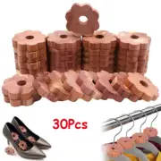 30PCS Natural Cedar Wood Rings Drawer Wardrobe Clothes Freshener Anti Moth