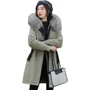Nevenka Womens Winter Sherpa Lined Hooded Parka Jacket-Bean Green