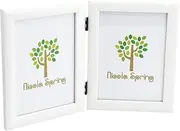 Nicola Spring Folding 2-Photo Frame - Fits Photo Size 5 x 7" (12 x 17cm) - Pack of 1 - White Picture Frame Small Portrait Photo Frame with Stand Freestanding Photo Certificate Display Poster Frame