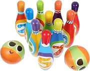 Parliky Interactive Bowling Game Set for Boys and Girls 10 Bottles 2 Balls Sports Development Toy Soft Material for 3 Years Boys Girls Parties