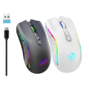Rechargeable 2.4G Wireless RGB Gaming Mouse Ergonomic Gaming Backlit Mice