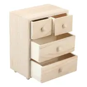 Urban Crafter 4 Drawer Wooden Storage Chest 15.5x10x19cm