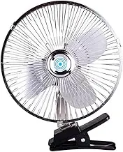 UPWONED Car Cooling Fan, Mini Vehicle Fan, 360° Rotatable Portable Clip Fans, 2 Speed Adjustable, Multi-Angle Cigarette Lighter Fan, for Dashboard SUV RV Truck Sedan Home,8in 24v