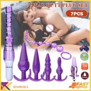 Anal Vibrator G-Spot Massager Silicone Butt Plug Set Training Kit for Adults AU