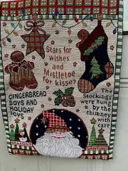 Holiday Decortive Fabric Wallhanging NEW Multicolor Christmas